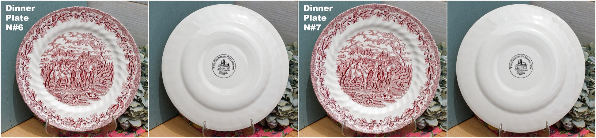 English Ironstone Red China Plate The Georgian Collection Churchill Made in England Dishwasher & Microwave safe