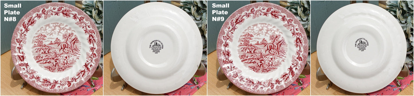 English Ironstone Red China Plate The Georgian Collection Churchill Made in England Dishwasher & Microwave safe