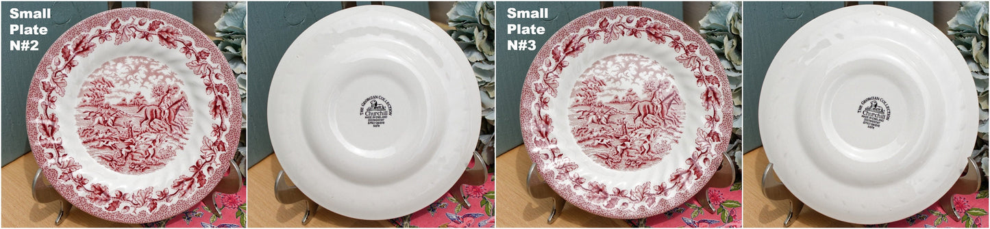 English Ironstone Red China Plate The Georgian Collection Churchill Made in England Dishwasher & Microwave safe