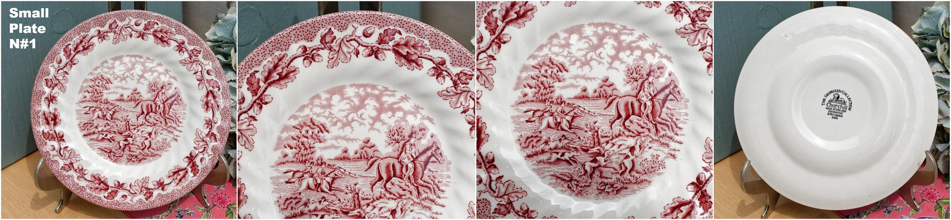 English Ironstone Red China Plate The Georgian Collection Churchill Made in England Dishwasher & Microwave safe