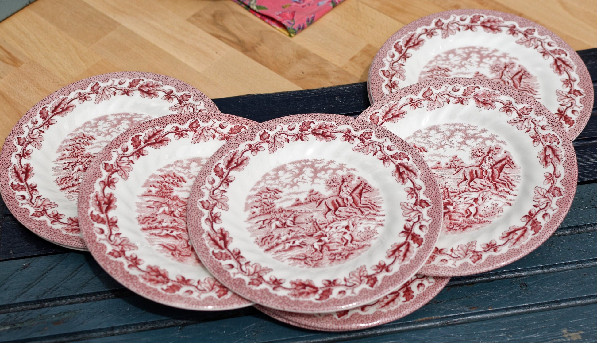 English Ironstone Red China Plate The Georgian Collection Churchill Made in England Dishwasher & Microwave safe