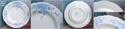 Années 1880/1900 ~ « MAKHAROV » LONGCHAMP ~ Français Antique Ironstone Transferware Soup Plate ~ Terre de fer