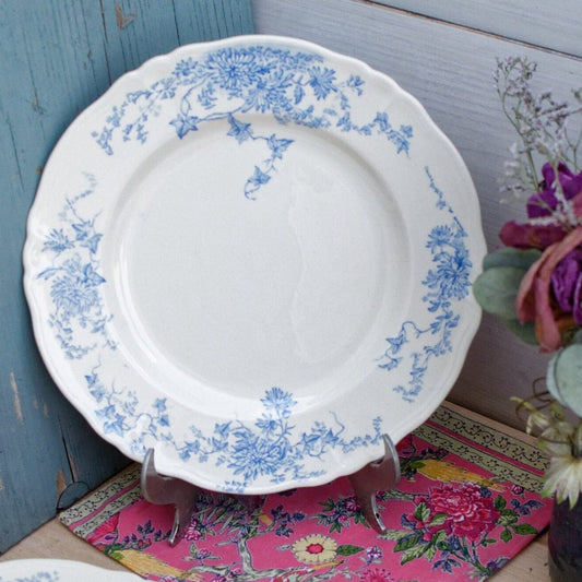 French Ironstone Blue Plate MAKHAROV Longchamp Terre de Fer