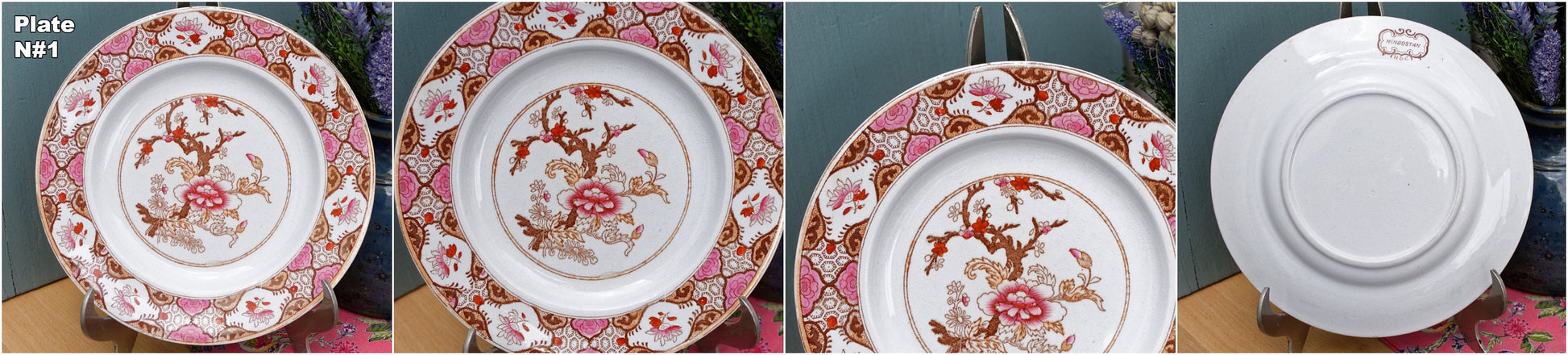 English Collectible Ironstone Plate HINDOSTAN HC Hope & Carter Chines Pink Indian Tree