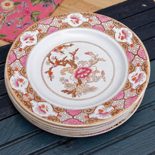 English Collectible Ironstone Plate HINDOSTAN HC Hope & Carter Chines Pink Indian Tree