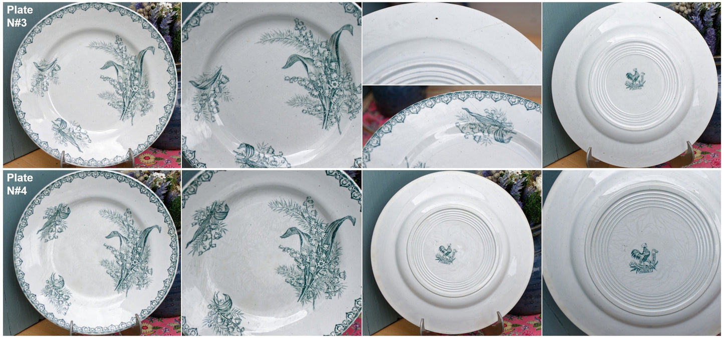 French Ironstone Plate MUGUET Saint Amandinoise St Amand Terre de fer