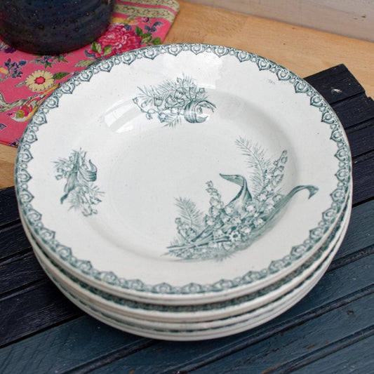 French Ironstone Plate MUGUET Saint Amandinoise St Amand Terre de fer