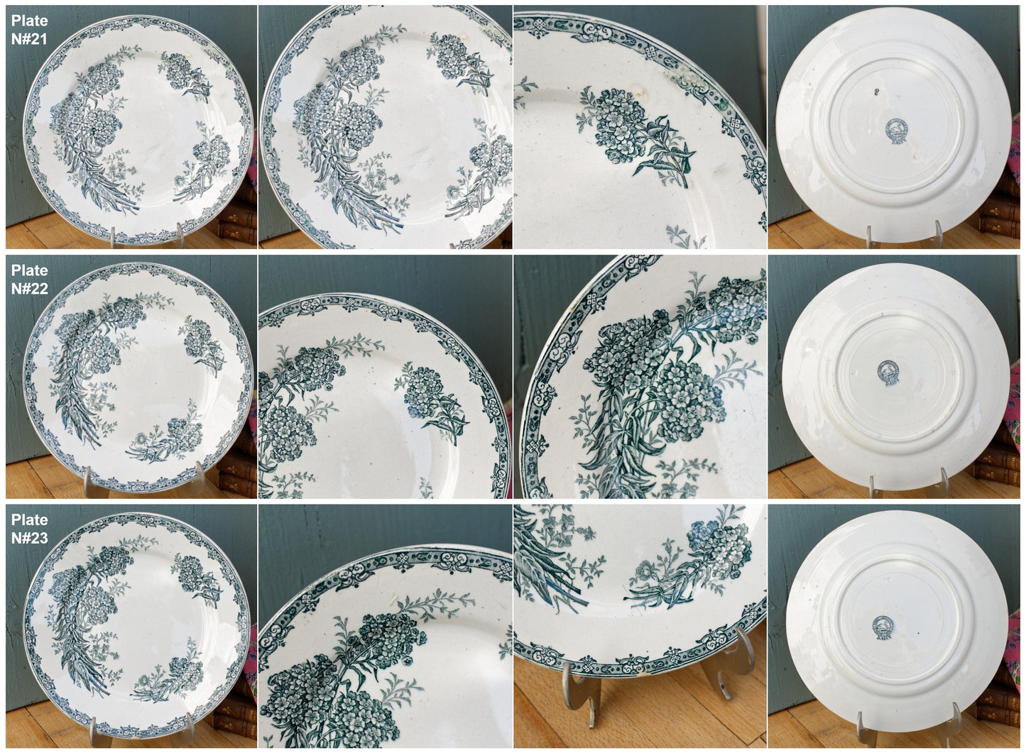 French Ironstone Plate DAISY Nouvelles Usines Ceramiques du Nord St. Amand (NORD) Terre de Fer