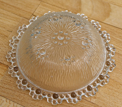 Italian Vintage Bubble Edge Textured Glass Serving Bowl Set MASSERINI BAROCCO Made in Italy