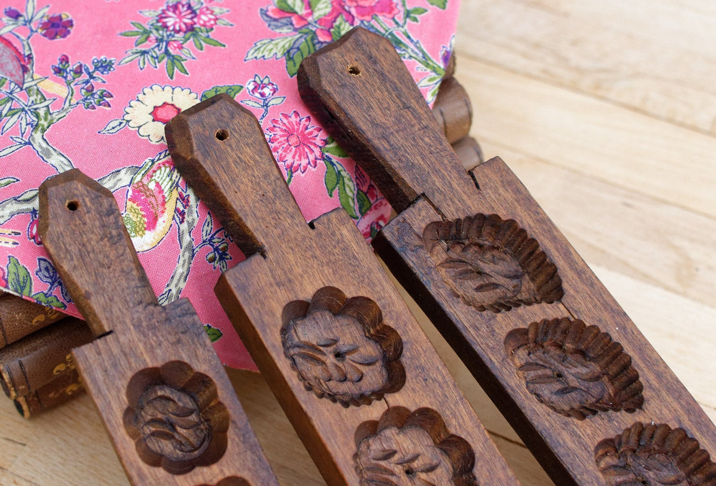 French Antique Wooden Hand-Carved Stamp Chocolate Mold