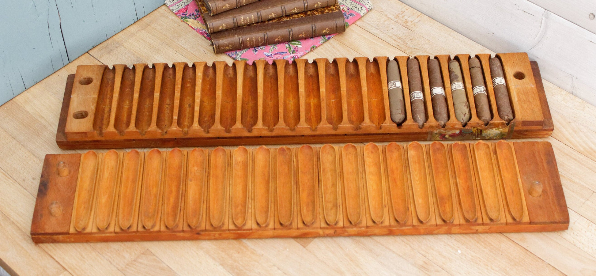 German Antique Germany Karl Hart Schwetzingen by Mannheim Wooden Cigar Mold 20 Tobacco Mold