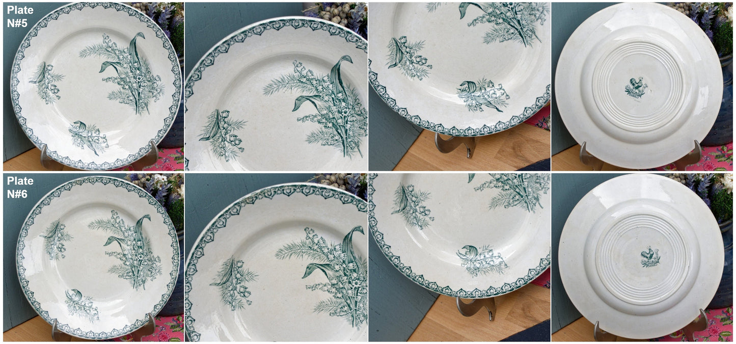 French Ironstone Plate MUGUET Saint Amandinoise St Amand Terre de fer