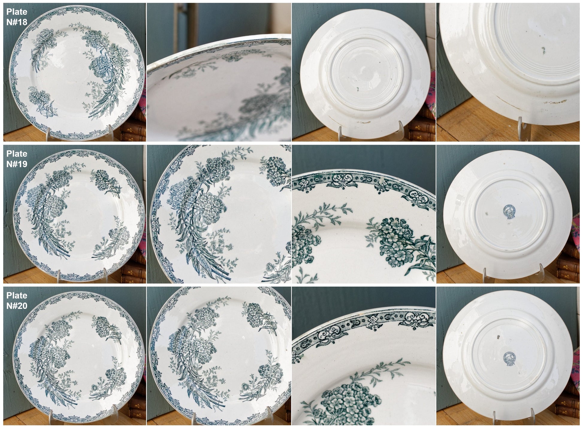 French Ironstone Plate DAISY Nouvelles Usines Ceramiques du Nord St. Amand (NORD) Terre de Fer