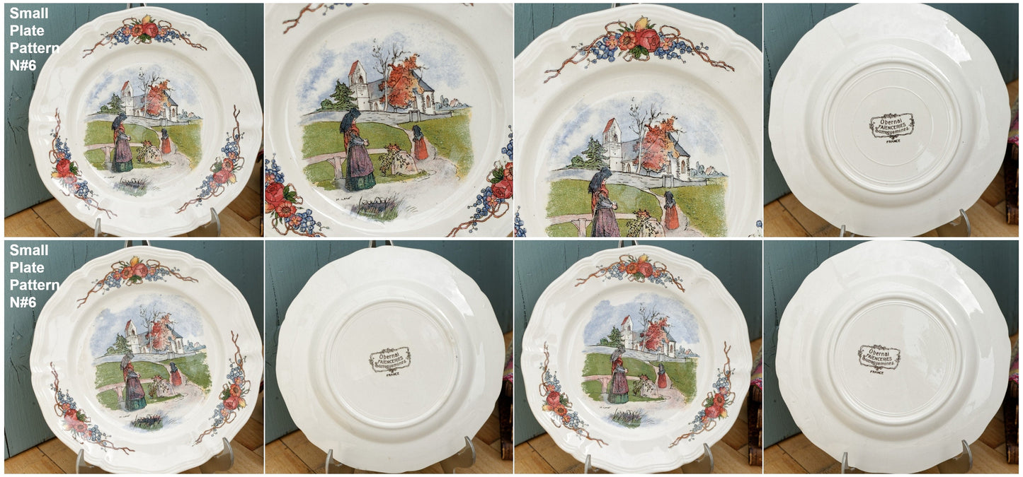 French Ironstone Henri Loux Alsace Scenes Obernai Faienceries Sarreguemines France Terre de Fer