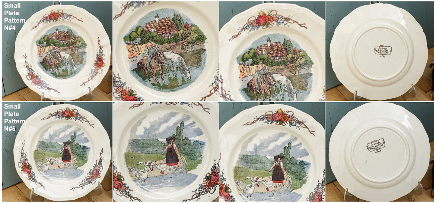 French Ironstone Henri Loux Alsace Scenes Obernai Faienceries Sarreguemines France Terre de Fer