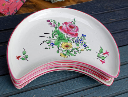 French Ironstone Half Moon Plate K&G (Keller et Guérin) Lunéville Demi Porcelaine Made in France Terre de Fer